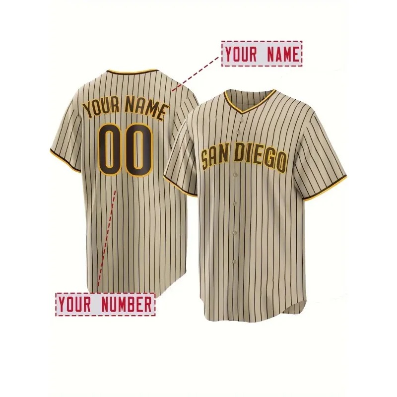 Embroidery Blouse - اسم مخصص ورقم الرجال التطريز البيسبول
