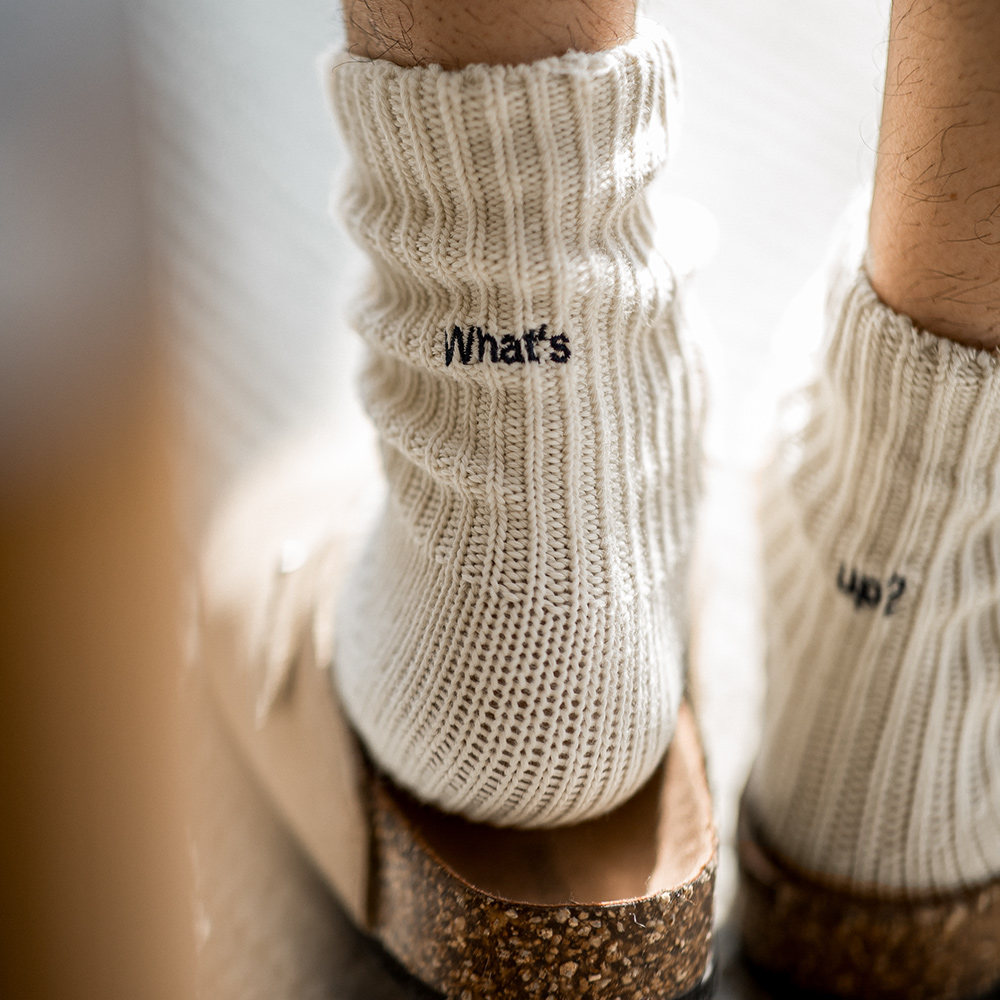 Embroidery On Socks - Maden 3 حزمة أزواج خمر الخشنة