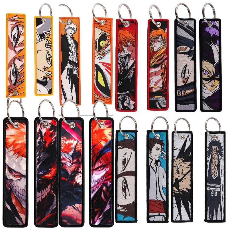 Embroidery Gift - ميدالية مفاتيح أنيمي BLEACH مطرزة، زينة