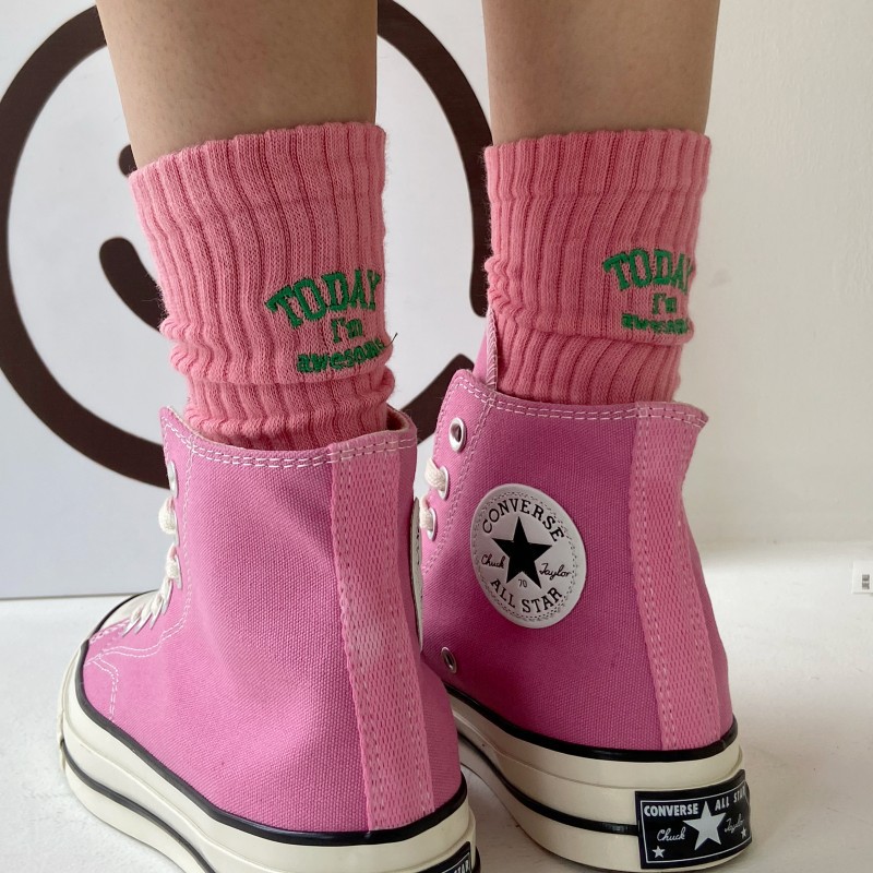 Embroidery On Socks - جوارب قطنية للرجال والنساء ، جوارب