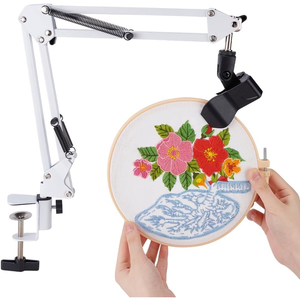 Embroidery Hoop Stand - الأبيض التطريز الجدول حامل عدة 8
