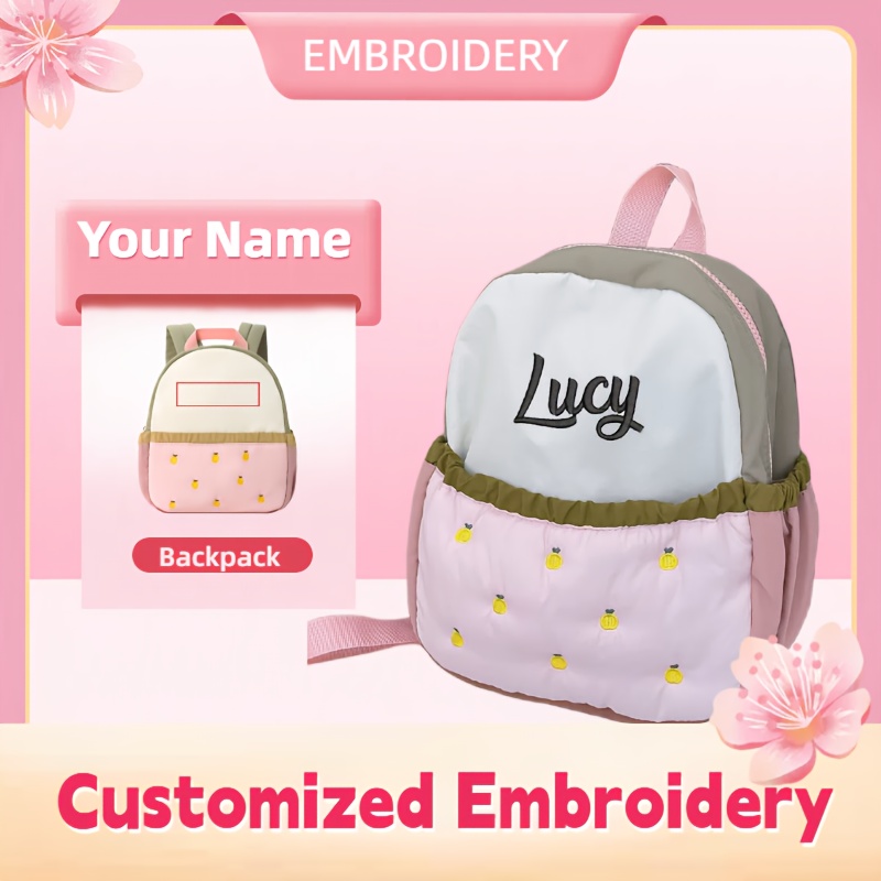 Embroidery Fonts - حقيبة ظهر صغيرة مطرزة بشكل أناناس