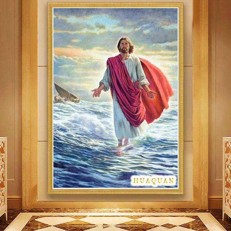 المسيحية يسوع مشى على البحر عب - مراجعة Embroidery Jesus وسعره