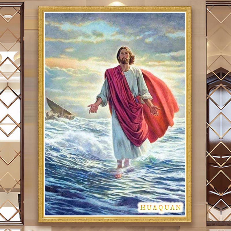 المسيحية يسوع مشى على البحر عب - مراجعة Embroidery Jesus وسعره