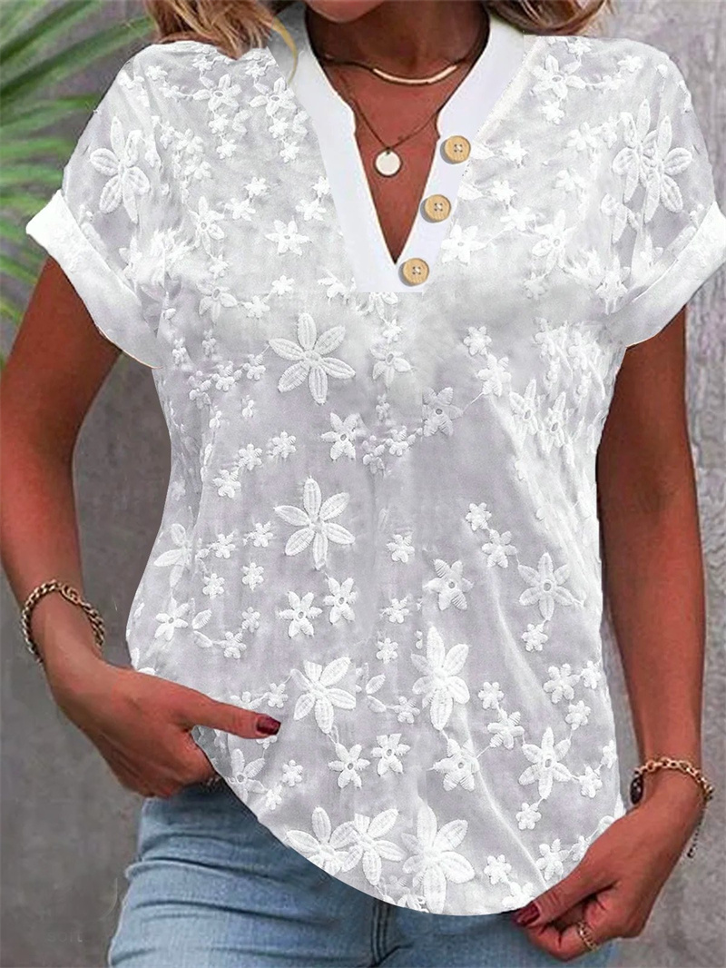 بلوزة نسائية صيفية بيضاء مطرزة - مراجعة Embroidery Blouse وسعره