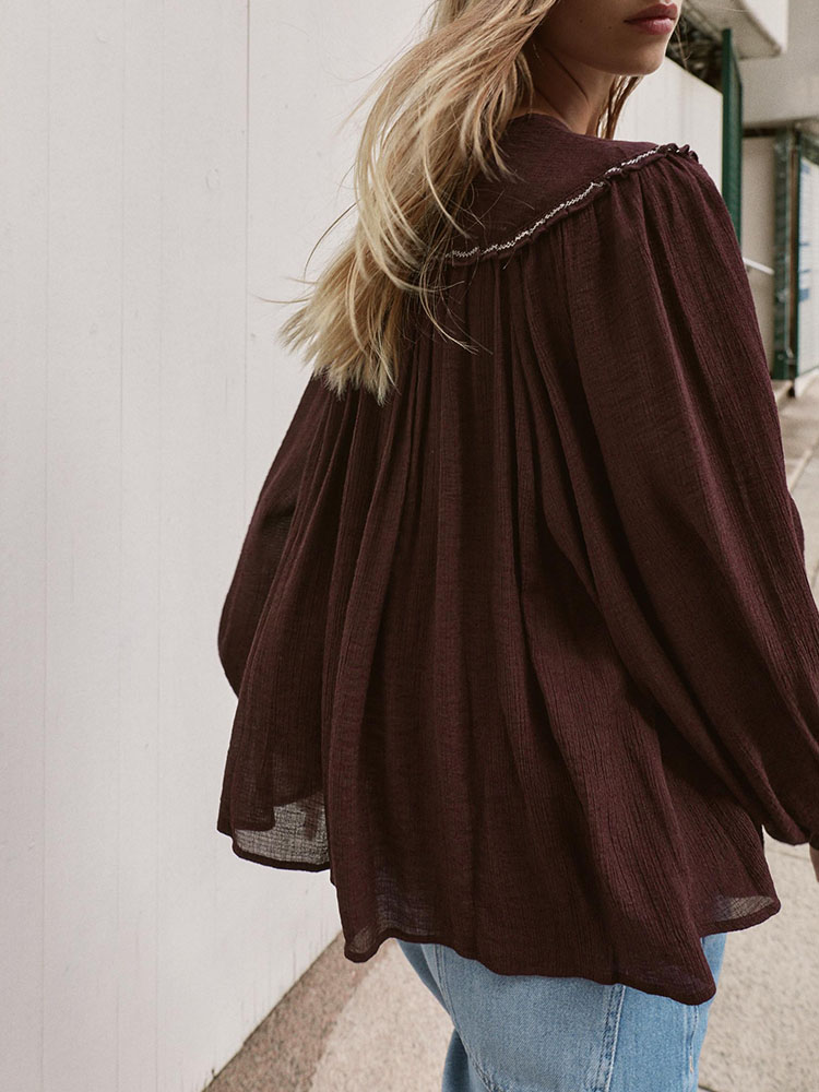 قميص نسائي جديد لشتاء 2025 بتص - مراجعة Embroidery Blouse وسعره