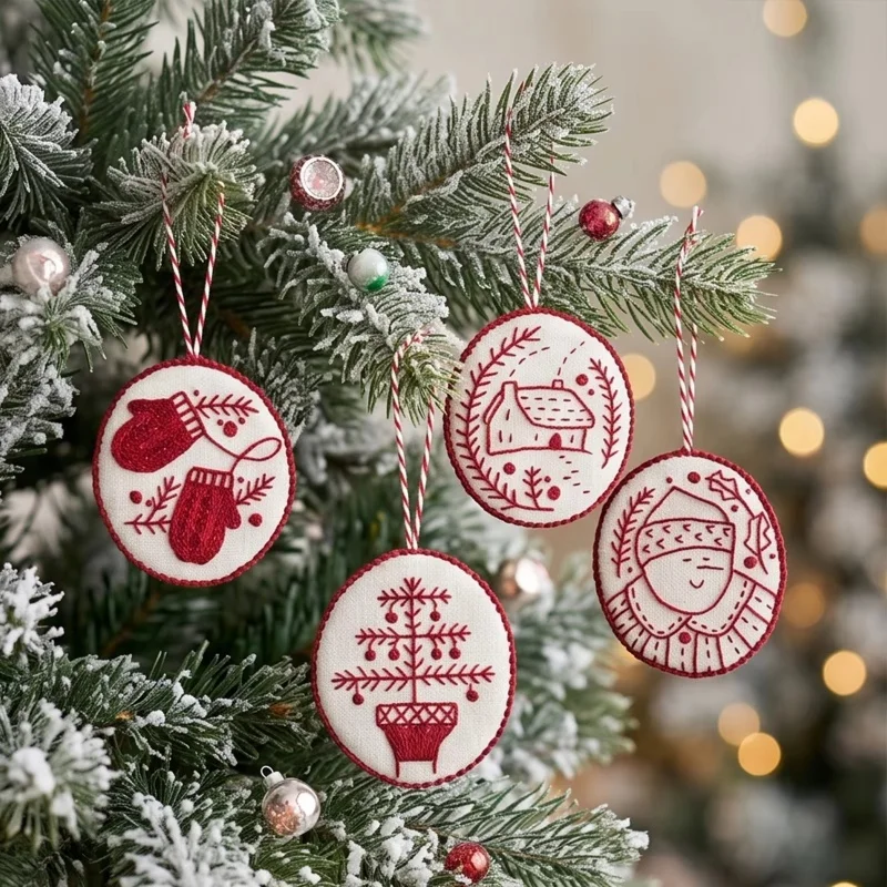 مجموعة تطريز عيد الميلاد للمبت - مراجعة Embroidery Xmas Ornaments وسعره