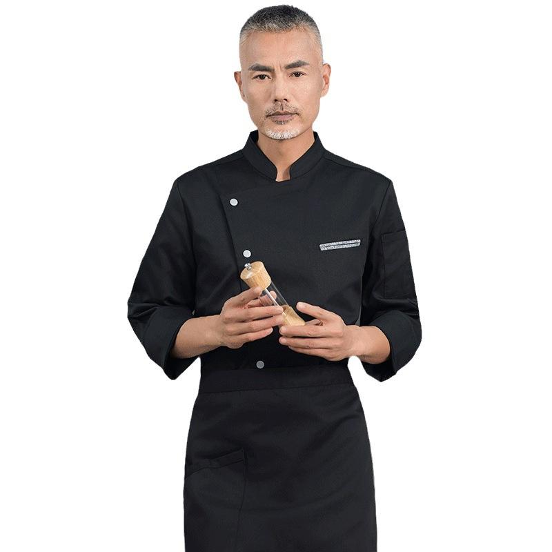 زي طهاة للرجال بأكمام طويلة قا - مراجعة Embroidery Kitchen وسعره