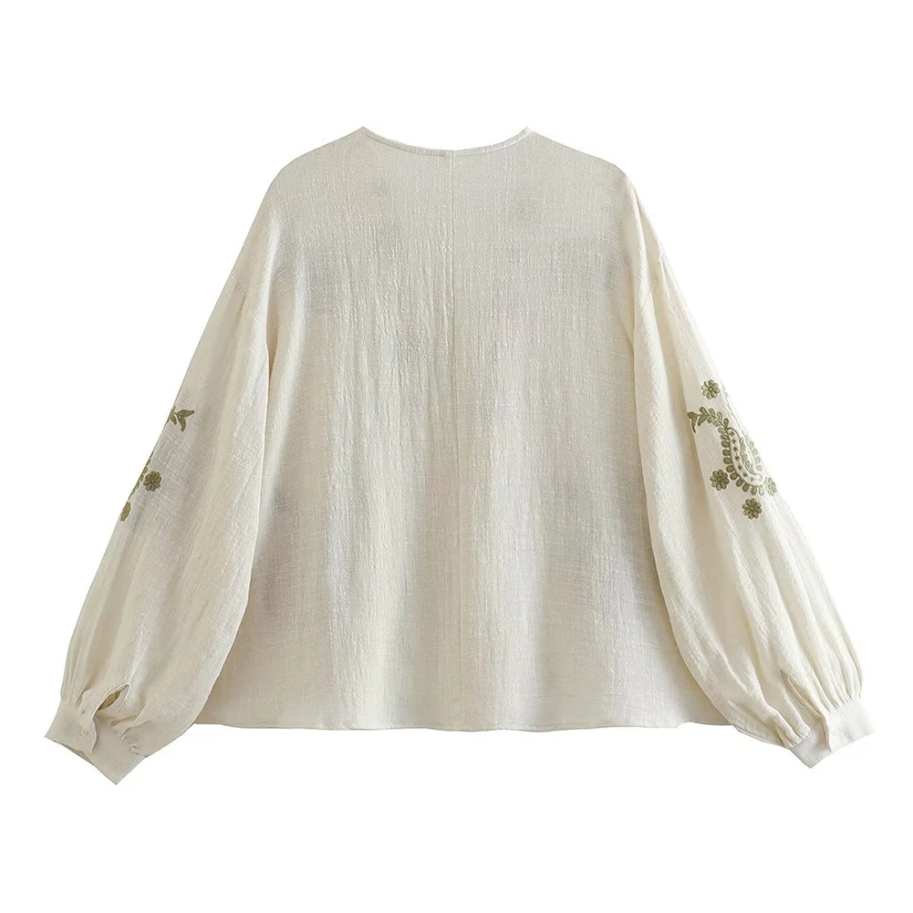 قميص نسائي جديد فضفاض من القطن - مراجعة Embroidery Blouse وسعره