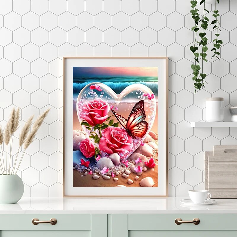 لوحة فسيفساء ماسية على شكل فرا - مراجعة Embroidery Roses وسعره