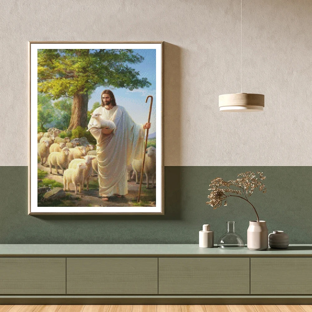 لوحة ماسية مسيحية بدون إطار، ا - مراجعة Embroidery Jesus وسعره