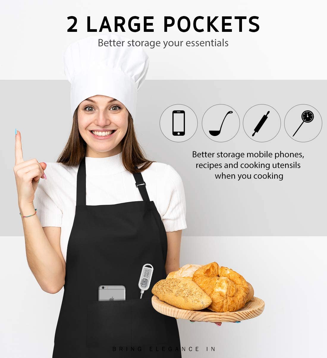 18 لون مخصص شعار مآزر للمرأة ا - مراجعة Embroidery Kitchen وسعره
