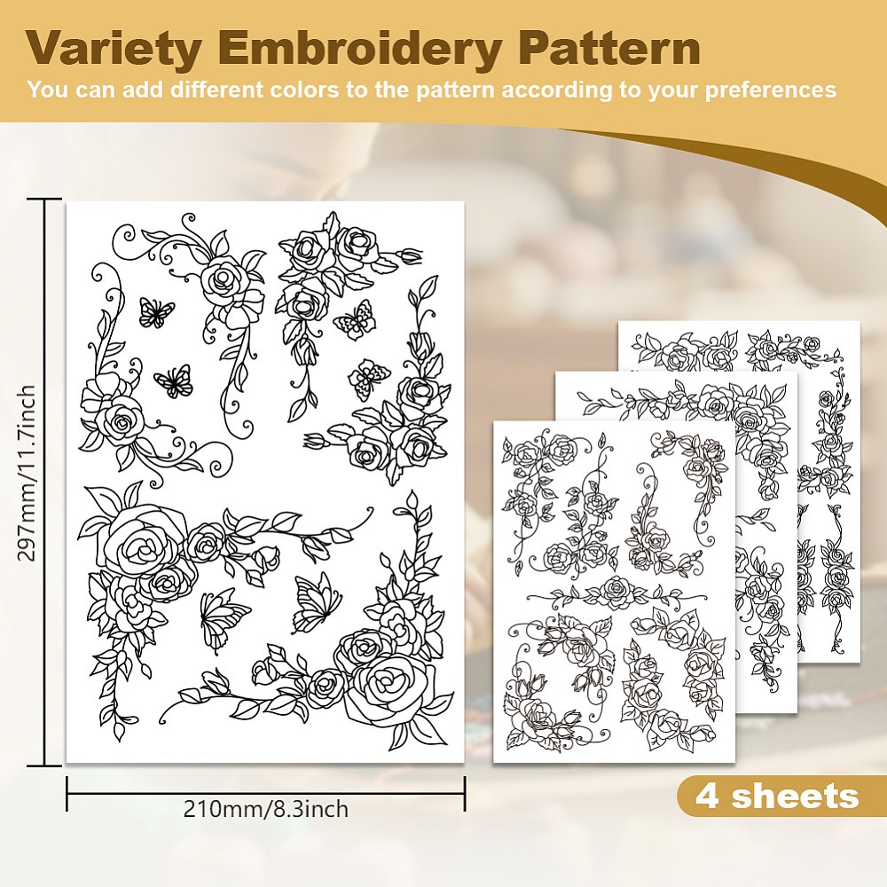 38 قطعة من الدانتيل الوردي، 4  - مراجعة Embroidery Roses وسعره