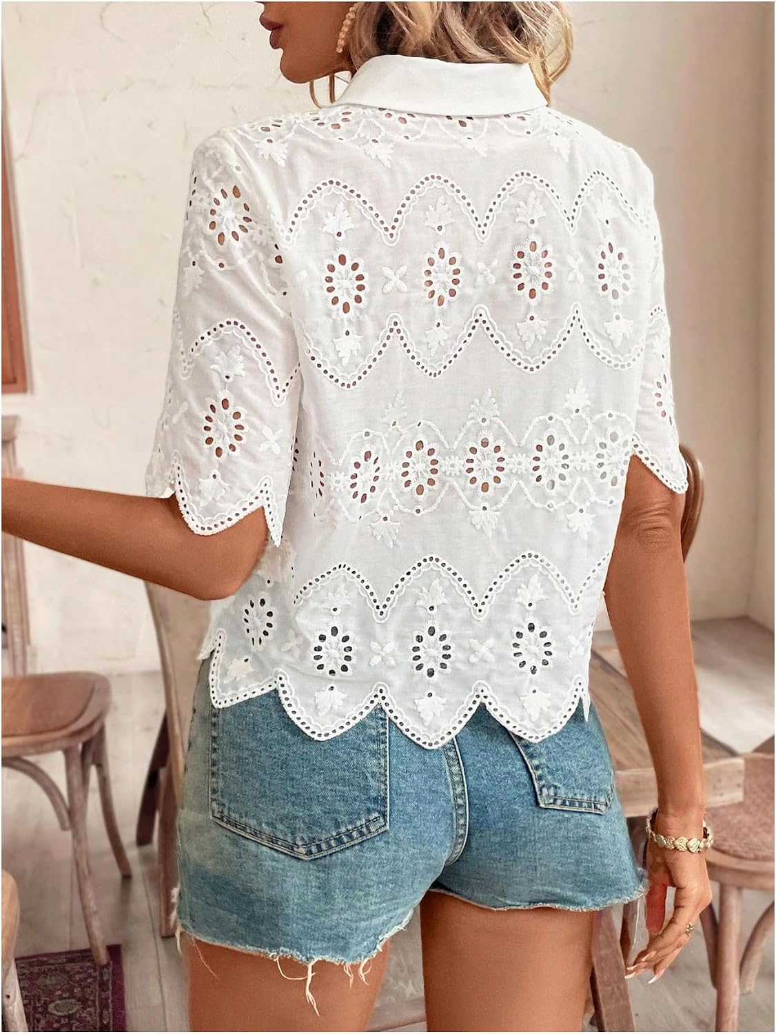 بلوزات نسائية بأكمام قصيرة ويا - مراجعة Embroidery Blouse وسعره