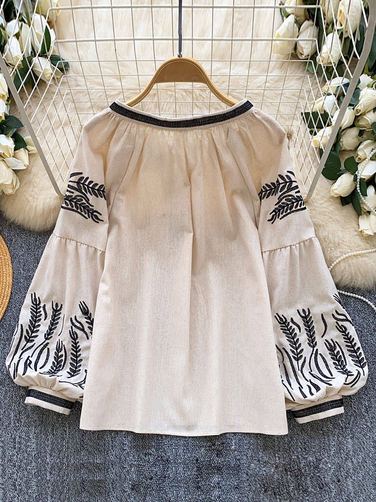 بلوزة نسائية بوهيمية الطراز مط - مراجعة Embroidery Blouse وسعره