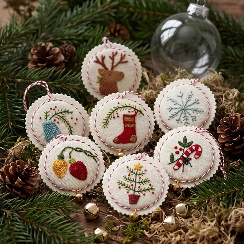 مجموعة تطريز عيد الميلاد للمبت - مراجعة Embroidery Xmas Ornaments وسعره