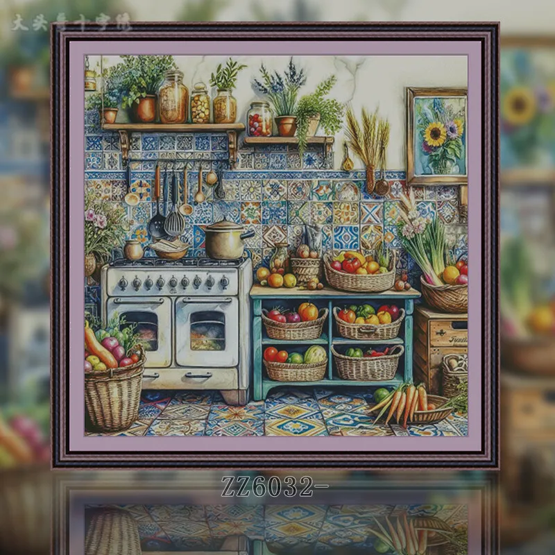 [ZZ6032- المطبخ] طقم تطريز بال - مراجعة Embroidery Kitchen وسعره
