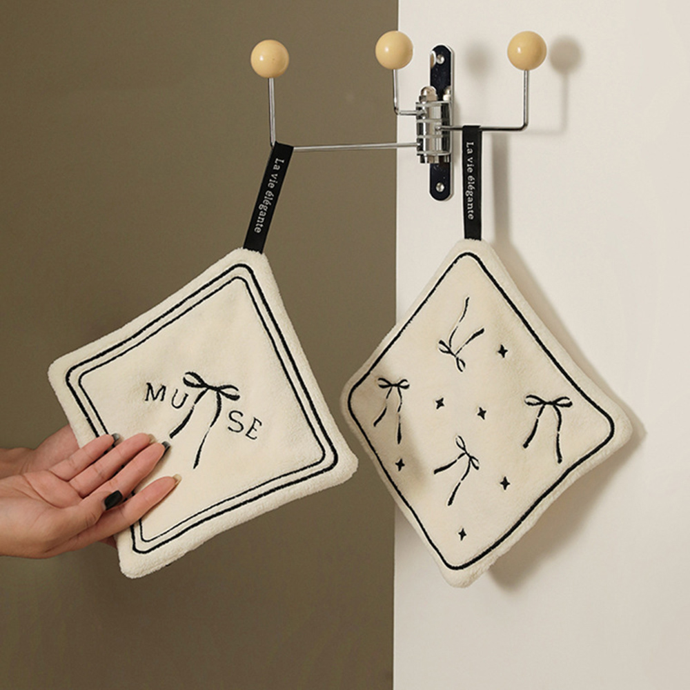 منشفة يد معلقة لطيفة من المخمل - مراجعة Embroidery Kitchen وسعره