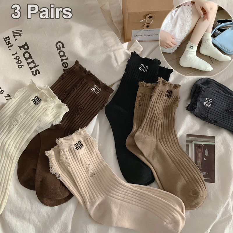 3 أزواج من الجوارب الفاخرة للن - مراجعة Embroidery On Socks وسعره