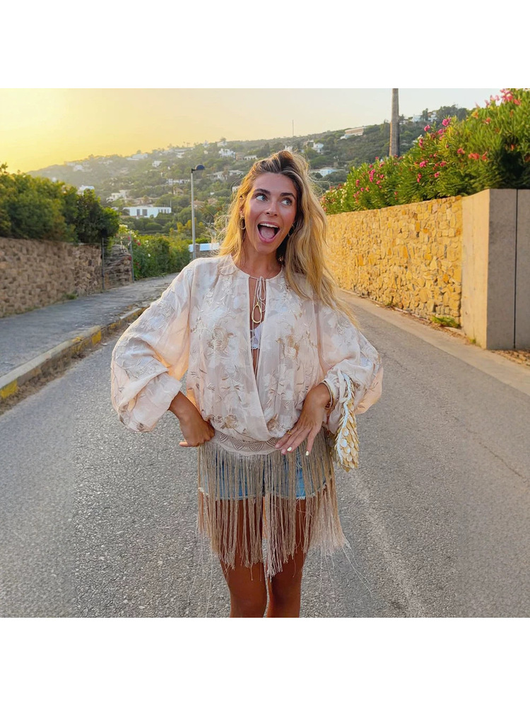 قميص QICHE 2026 الصيفي للنساء  - مراجعة Embroidery Blouse وسعره