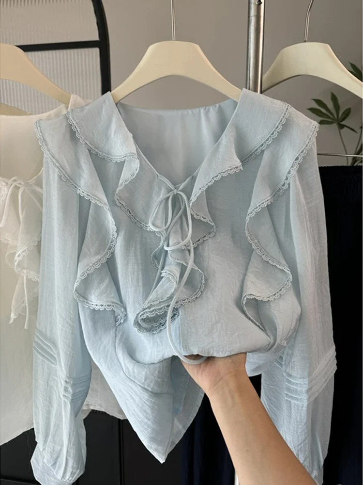 بلوزة فرنسية أنيقة بياقة على ش - مراجعة Embroidery Origin وسعره